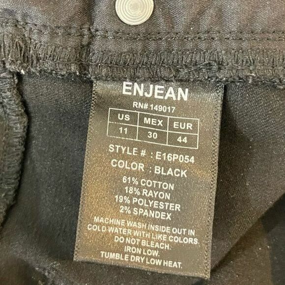 Enjean Jeans Black Size 11 Destroyed Cuffed Ankle - Picture 9 of 12